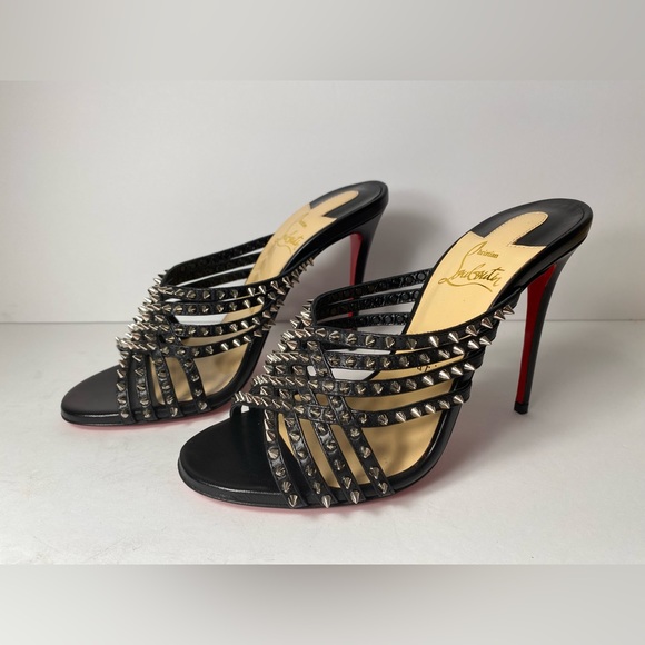 Christian Louboutin Martha spike 100 sandals heels black silver 36 - Picture 5 of 16